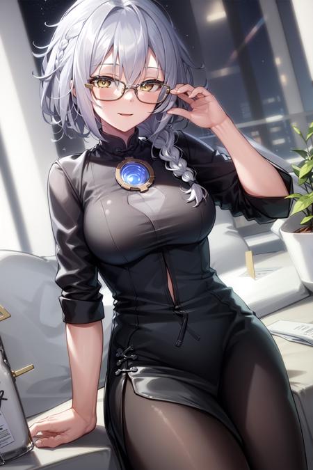 63110-2862229907-masterpiece, best quality,1girl,solo,EOS,braid, white hair, light smile, canyon,shooting star, half-closed eyes, glasses, office.png